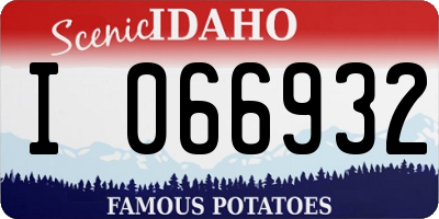 ID license plate I066932