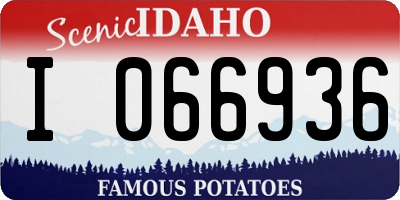 ID license plate I066936