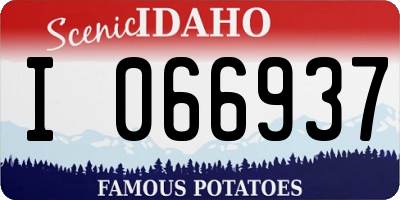 ID license plate I066937