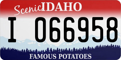 ID license plate I066958