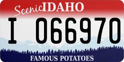 ID license plate I066970