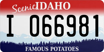 ID license plate I066981