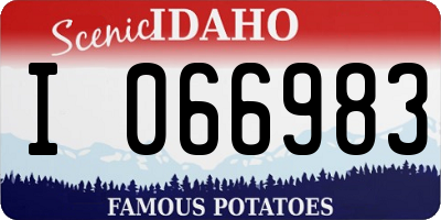ID license plate I066983