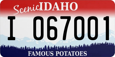 ID license plate I067001