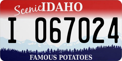 ID license plate I067024