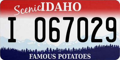 ID license plate I067029