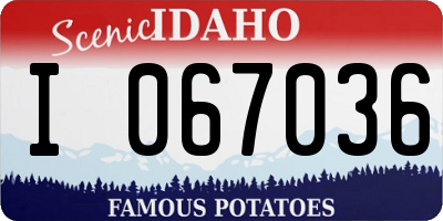 ID license plate I067036