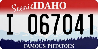 ID license plate I067041
