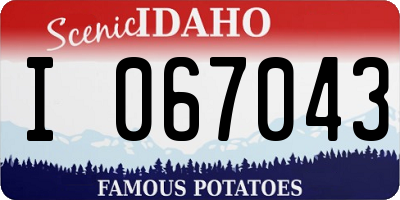 ID license plate I067043