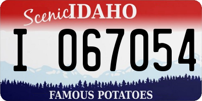 ID license plate I067054