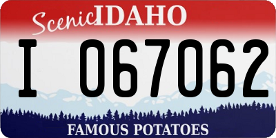 ID license plate I067062