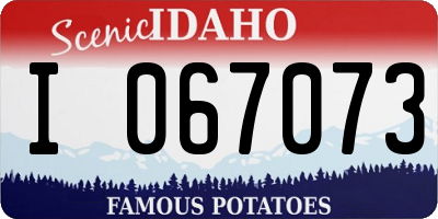 ID license plate I067073
