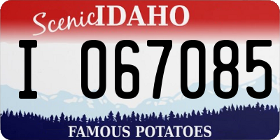 ID license plate I067085