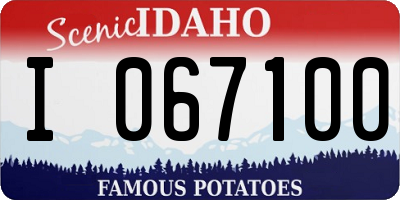 ID license plate I067100