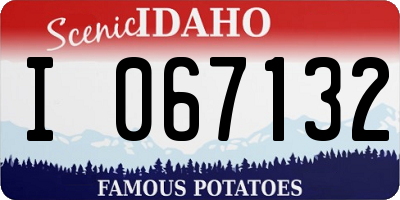 ID license plate I067132