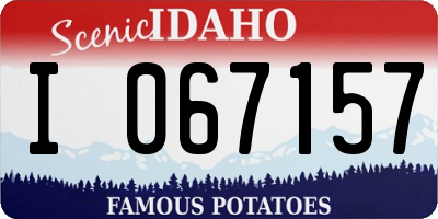 ID license plate I067157