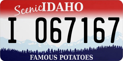 ID license plate I067167