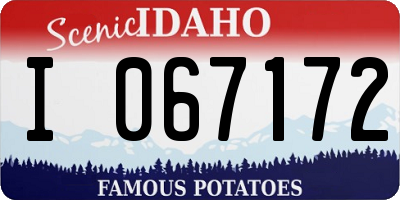 ID license plate I067172