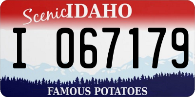 ID license plate I067179