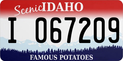 ID license plate I067209