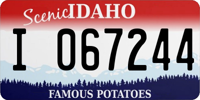 ID license plate I067244