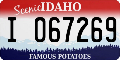 ID license plate I067269