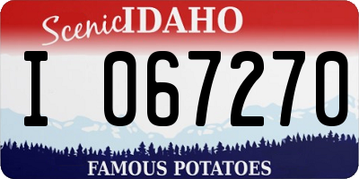 ID license plate I067270