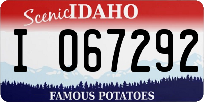 ID license plate I067292