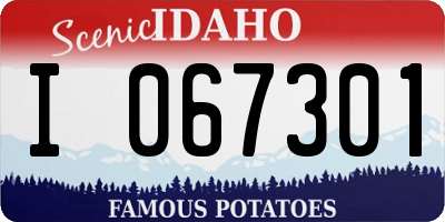 ID license plate I067301