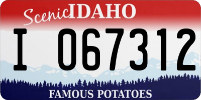 ID license plate I067312