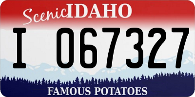 ID license plate I067327