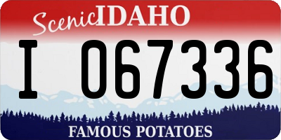 ID license plate I067336