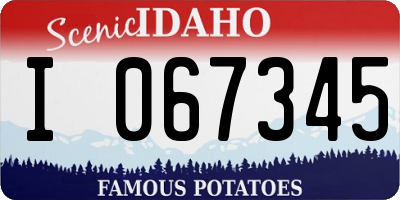 ID license plate I067345