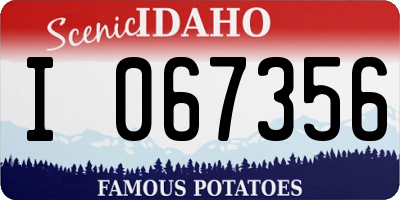 ID license plate I067356