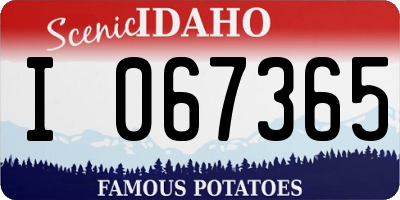 ID license plate I067365