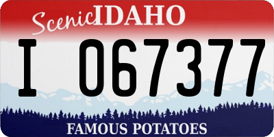 ID license plate I067377