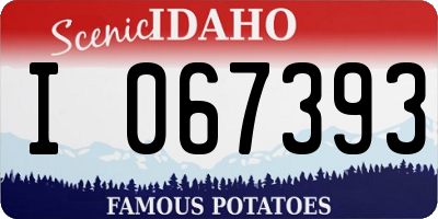 ID license plate I067393