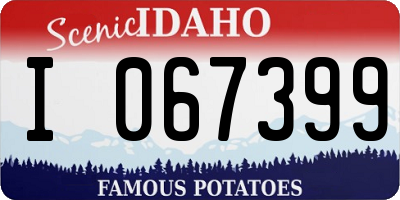ID license plate I067399