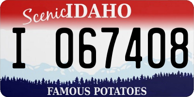 ID license plate I067408