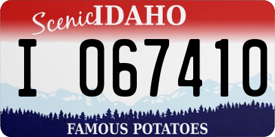 ID license plate I067410