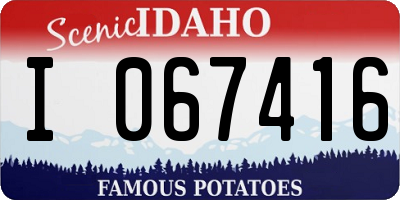ID license plate I067416