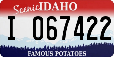 ID license plate I067422