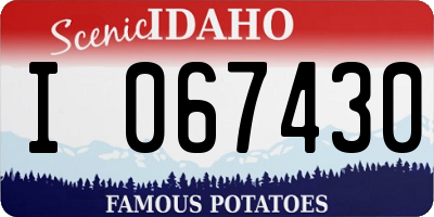 ID license plate I067430