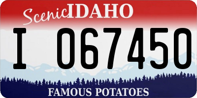 ID license plate I067450