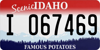 ID license plate I067469