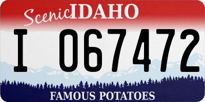ID license plate I067472