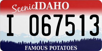 ID license plate I067513