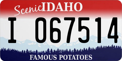 ID license plate I067514