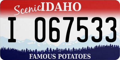 ID license plate I067533