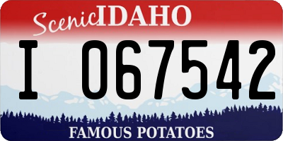 ID license plate I067542